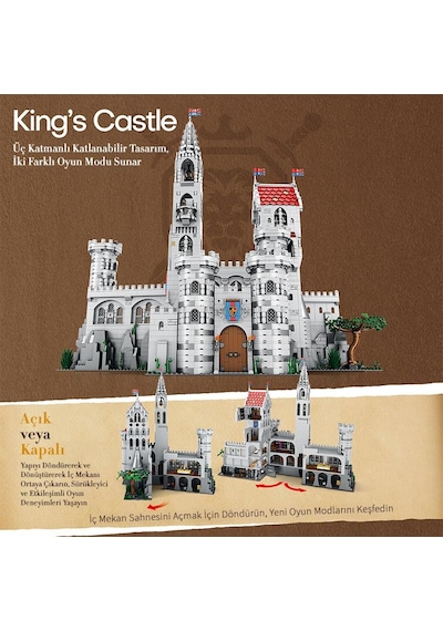 Reobrix 55016 Kral Kalesi Yaratıcı Yapı Blok Seti Building Blocks King's Castle - 3999 Parça