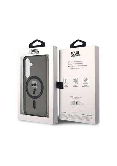 Galaxy S24 Uyumlu Kılıf Lisanslı Magsafe Özellikli Karl Head Iml Baskılı Kapak Siyah