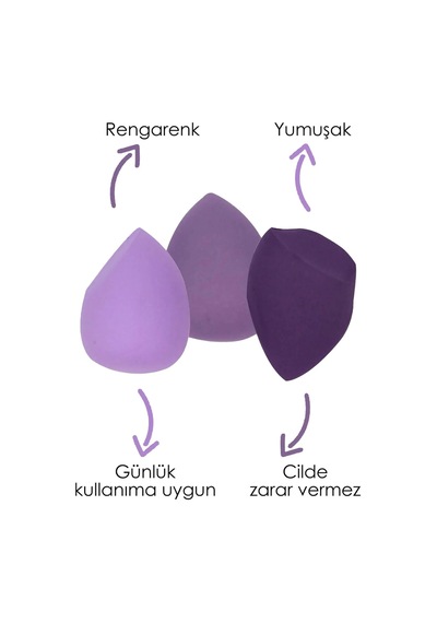 4'lü Makyaj Organizeri Kozmetik Çanta Seti & 3'lü Makyaj Süngeri - Siyah