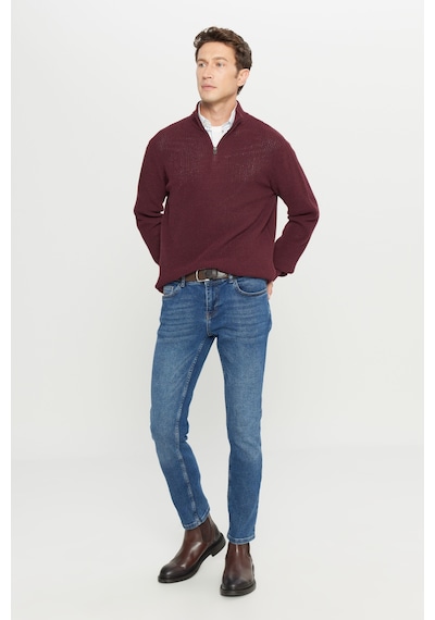 Ac&Co / Altınyıldız Classics Erkek Bordo Pamuklu Standart Fit Normal Kesim Bato Yaka Jakarlı Triko Kazak Ac&Co / Altınyıldız Classics Erkek Bordo Pamuklu Standart Fit Normal Kesim Bato Yaka Jakarlı Triko Kazak