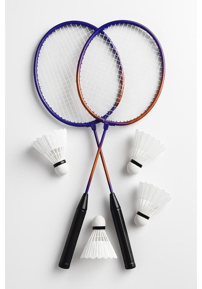 Çantalı Badminton Seti 2 Raket 3 Top Mor-turuncu, Tek Ebat, 593822179148sytm, Renkli