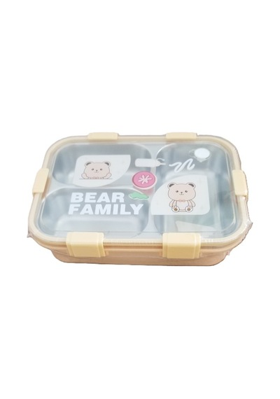 Akıllıelma -laxson Beslenme Kabı Çelik İthal Bear Family Sarı 97088 0885 Sarı