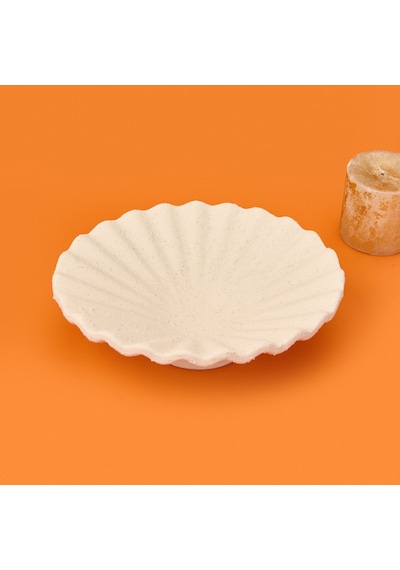 Deco Olite Dekoratif Tabak - Bej - 26 Cm