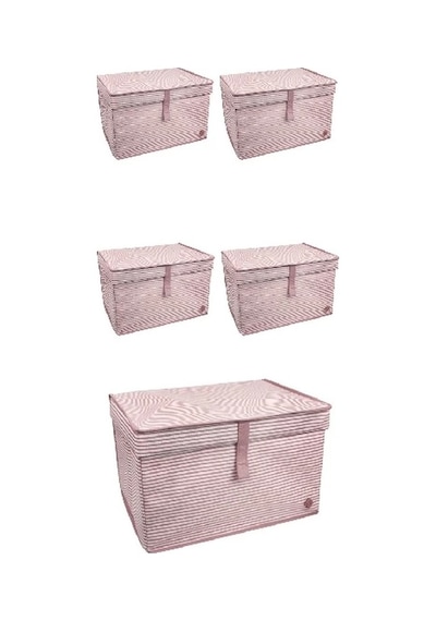 Düzenleyici Kutu Organizer Cırtlı Saklama Hurç Maxi Boy 30cm X 40cm X 50cm 5 Adet Açık Gri