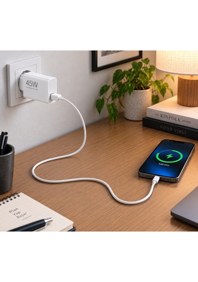 Flayse Rx45 45w Güçlü Hızlı Şarj Adaptörü Ve Type-c Kablo Seti