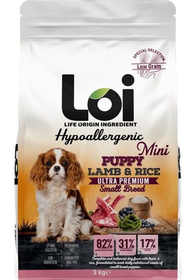 Loi Hipoalerjenik Kuzu Etli Küçük Irk Yavru Köpek Maması 3 KG