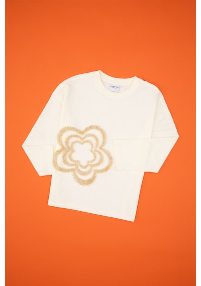 U.S. Polo Assn. Kız Çocuk Krem Bisiklet Yaka Sweatshirt 50317921-VR256