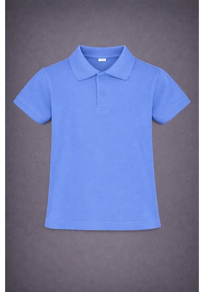 Polo Yaka Kısa Kol Tshirt Mavi