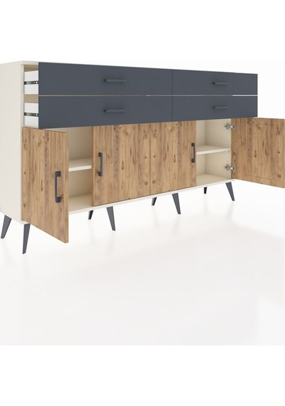 Arges Konsol 2 Raflı 4 Çekmeceli 8 Kapaklı 176x30x99 Aytaşı-çam/a Aytaşı-çam/antrasit Arges Konsol 2 Raflı 4 Çekmeceli 8 Kapaklı 176x30x99 Aytaşı-çam/a Aytaşı-çam/antrasit