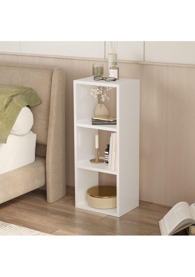 Canaria 3 Raflı Kitaplık Küçük Dar Çok Amaçlı Dekoratif Raf Dolap Salon Ofis Çalışma Odası, Beyaz Çok Renkli Canaria 3 Raflı Kitaplık Küçük Dar Çok Amaçlı Dekoratif Raf Dolap Salon Ofis Çalışma Odası, Beyaz Çok Renkli