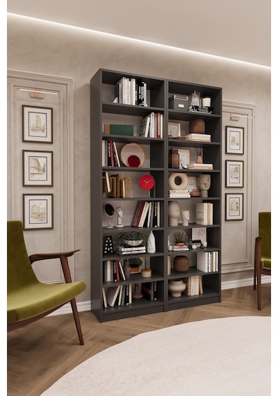 Asra Trend K-16 %100 MDF 120 cm 2 Modüllü Kitaplık 14 Raflı Ofis Dosya Dolabı Koyu Gri Asra Trend K-16 %100 MDF 120 cm 2 Modüllü Kitaplık 14 Raflı Ofis Dosya Dolabı Koyu Gri