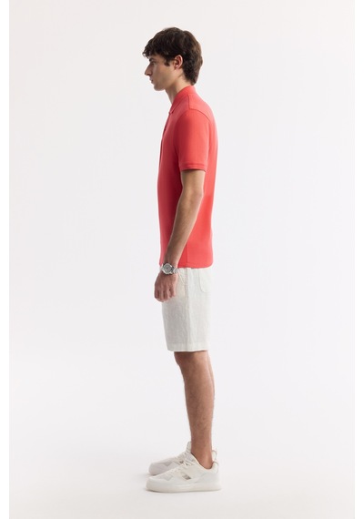 Avva Erkek Mercan Kıvrılmaz Polo Yaka %100 Pamuk Basic Regular Fit T-shirt B001032