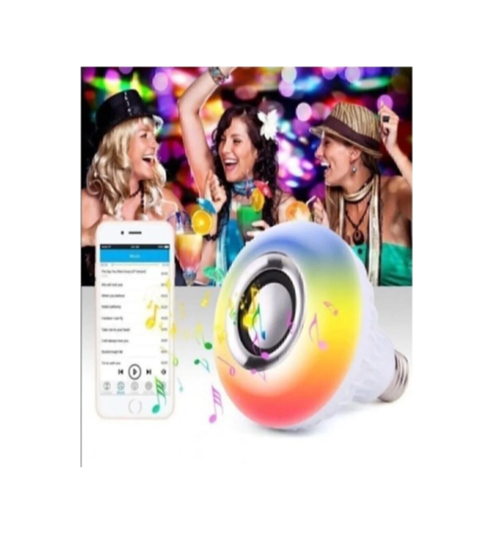Müzikli Rgb Ledli Ampul Lamba Akıllı Hoparlör Ses Bombası Led Music 1 Adet