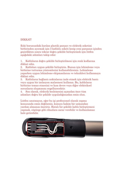 Philips İle Uyumlu Xc7043 Speedpro Max Kablosuz Şarjlı Dikey Süpürge Boru Tamir Seti