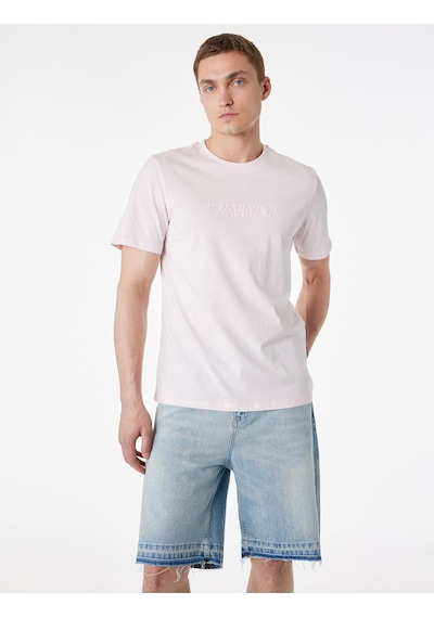 Koton Normal Bel Pamuklu Pis Paça Straight Fit Bermuda Jean Şort Orta İndigo 6sam40376nd
