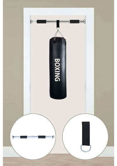 Spor Byfit 70 Cm x 25 Cm Boks Kum Torbası Ve Barfiks Demiri Siyah