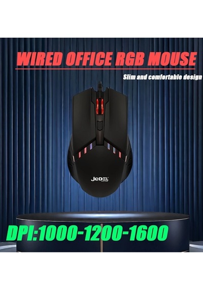 Jedel M82 Usb Optik Kablolu Mouse - Renkli Led Işıklı -
