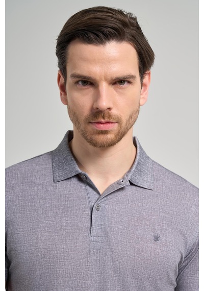 Siyah Kısa Kol Baskılı Pike Polo Yaka Cepsiz Esnek Casual Slim Fit Tişört 1011250151 Siyah