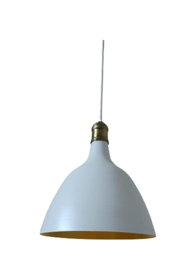 Rys Retro Metal Dekoratif Beyaz Içi Gold Eskitme Duylu Tekli Sark (536632059)