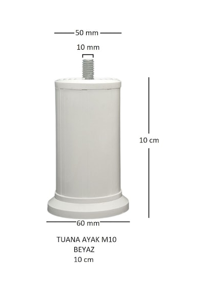 Tuana Ayak 10 cm M10 Cıvatalı Beyaz