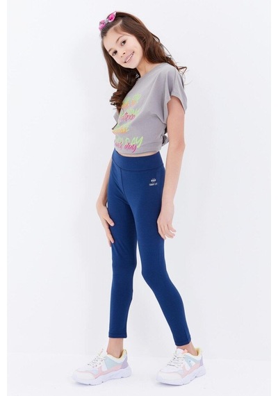 Tommylife Standart Fit Basic 3lü Paket Siyah-gri-indigo Kız Çocuk Tayt - 75047 Siyah-indigo-gb Melanj