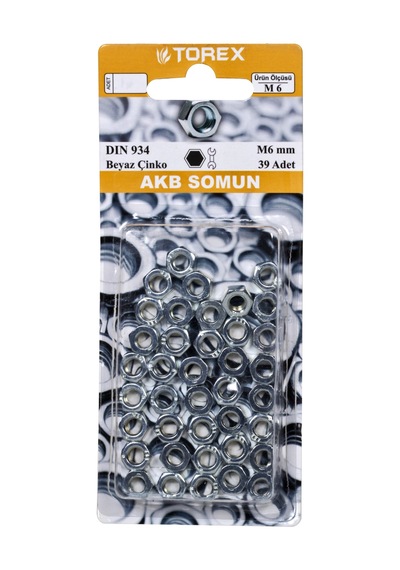 Somun M6 39 Adet Beyaz Çinko - 764043161 Diğer