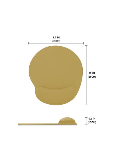 Bej Bilek Destekli Ergonomik Jel Kaymaz Taban Mouse Pad