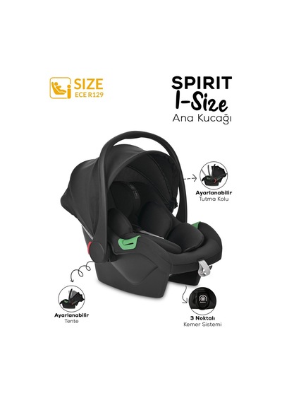 Lorelli Sprit I-size Ana Kucağı & Oto Koltuğu - Black