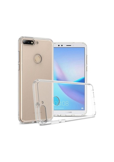Huawei Y7 2018 Uyumlu Şeffaf Silikon Kılıf - Kamera Korumalı Esnek Tam Koruma Kapak
