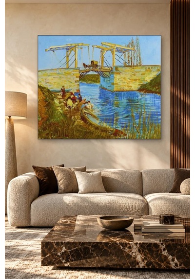 Fida Van Gogh Arles Langlois Köprüsü Ve Çamaşırcı Kadınlar Canvas Tablo Çok Renkli