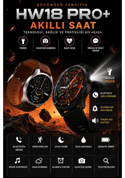 Sonreir Watch Hw18 Pro+ 2026 Erkek Akıllı Saat  (Distribütör Garantili)