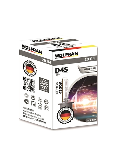 Wolfram D4S 4300K Xenon Ampul 35W Made in Germany (1 Adet)