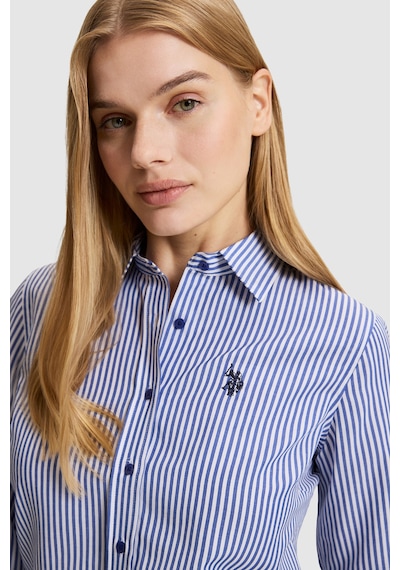 U.S. Polo Assn. Kadın Saks Uzun Kollu Gömlek 50332398-vr045 Sax