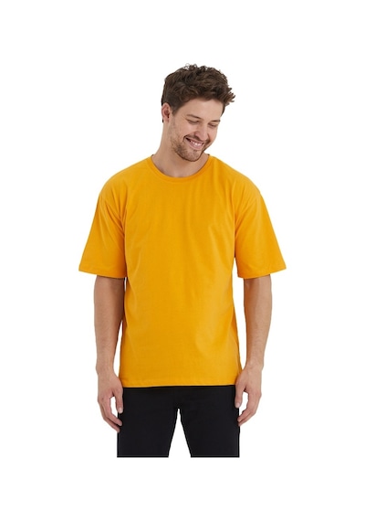 Erkek Basic Oversize Bisiklet Yaka %100 Pamuk Kısa Kol T-Shirt