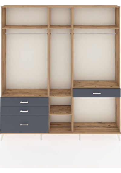 Arges Dolap 7 Raflı 4 Çekmeceli 3 Askılı 220x30x243 Çam-çam/antrasit Atlas Çam/antrasıt Arges Dolap 7 Raflı 4 Çekmeceli 3 Askılı 220x30x243 Çam-çam/antrasit Atlas Çam/antrasıt