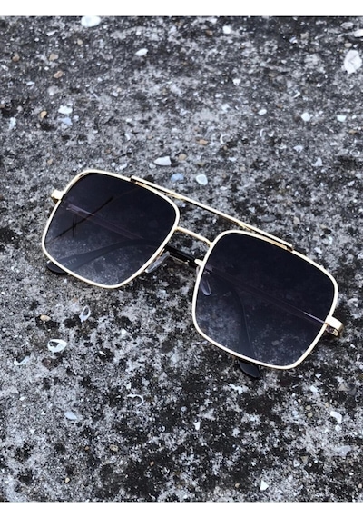 Unisex Gold Çerçeveli Güneş Gözlüğü