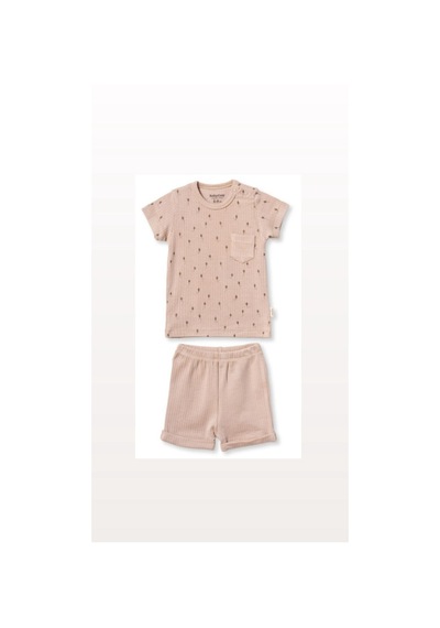 Babycosy Organic Wear Babycosy 2li Takım Şortlu Taş Bej