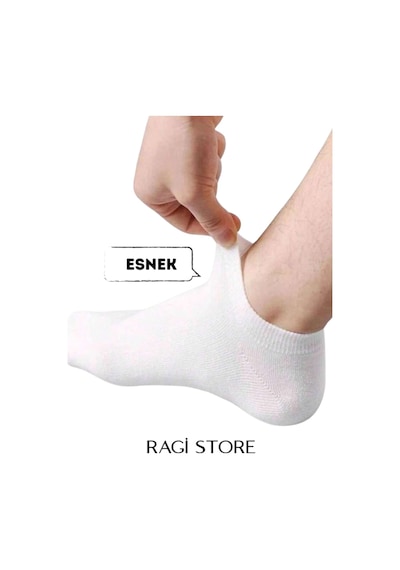 Ragi Store Unisex Patik Çorap 10 Çift Beyaz