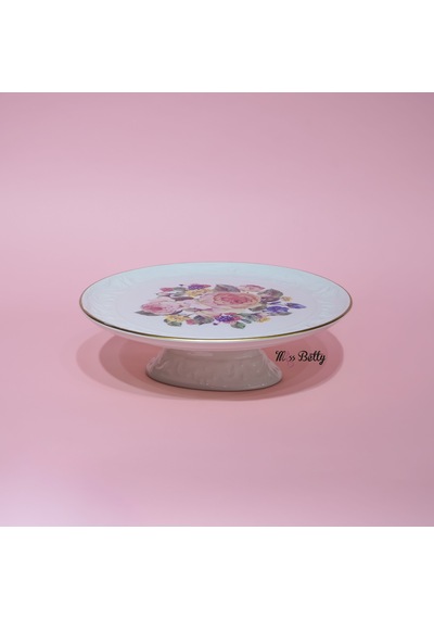 Rose Deluxe Porselen Kapaksız Kek Fanusu Pembe