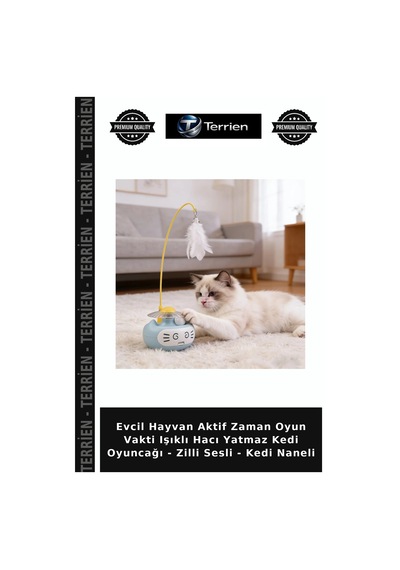 Evcil Hayvan Aktif Zaman Oyun Vakti Işıklı Hacı Yatmaz Kedi Oyuncağı - Zilli Sesli - Kedi Naneli