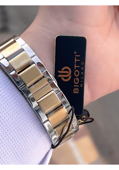 Bigotti Otomatik Ve Kurmalı Çelik Karatma Ve Renk Atma Yapmaz 5 Atm Erkek Kol Saati Ebg.10692.4 Gümüş - Sarı Bigotti Otomatik Ve Kurmalı Çelik Karatma Ve Renk Atma Yapmaz 5 Atm Erkek Kol Saati Ebg.10692.4 Gümüş - Sarı