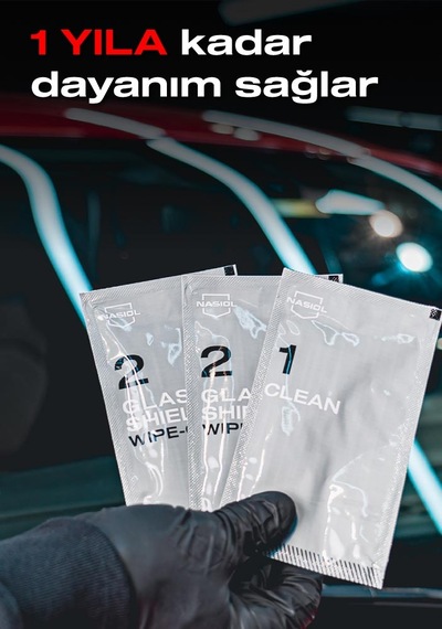 Nasiol Glasshield Wipe On Nano Yağmur Kaydırıcı Mendil Cam Yüzey Seramik Kaplama 1 Yıl Dayanım