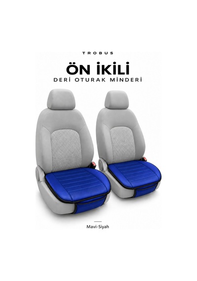 Audi A4 2001-2004 Çizgili Suni Deri 3'lü Minder Mavi Siyah 59672462