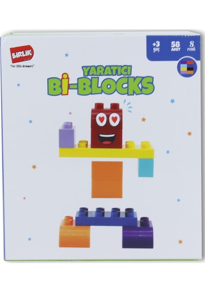 Birlik Oyuncak Bi-Blocks Sepetli 58 Pcs Araçlı Yaratıcı Bloklar