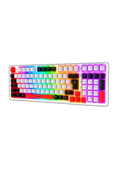 Troya Mix Rgb Mekanik Oyuncu Klavyesi, Kablosuz 3 Mod, Red Switch, Full Anti-ghosting, 4000 Mah, Türkçe Q, Numpad Kar
