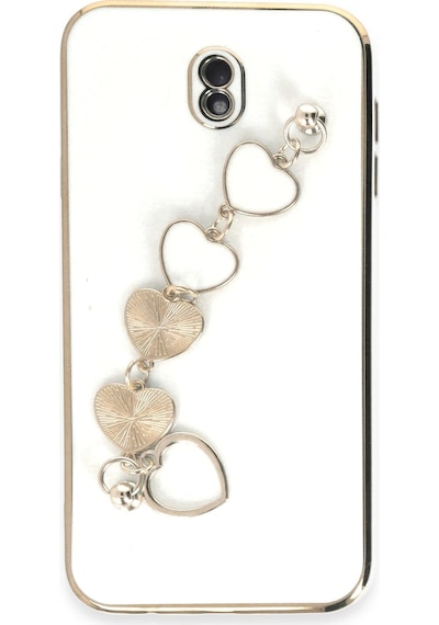Newface Samsung Galaxy Uyumlu J7 Pro / J730 Kılıf Esila Silikon Glblseme - 42 - Beyaz