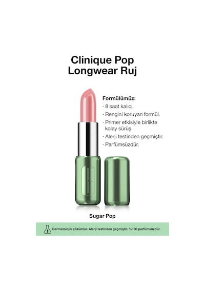 Pop Longwear Gün Boyu Kalıcı Ruj - Renk: Sugar Pop 3.9g Parlak Bitiş Diğer