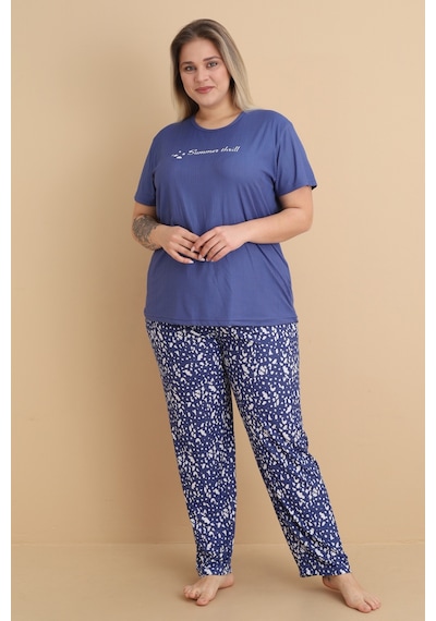 Wordex Mirano 9400 Summer Thrill Kısa Kollu Pegasus Büyük Beden Kadın Pijama Takımı Lacivert Wordex Mirano 9400 Summer Thrill Kısa Kollu Pegasus Büyük Beden Kadın Pijama Takımı Lacivert