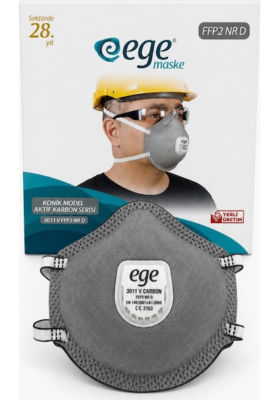 Ege 3011 V Ffp2 Nr D Aktif Karbon Ventilli Maske 10'lu