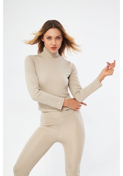 Lesa Wear Soft Touch Balıkçı Yaka Bluz Bej BEJ